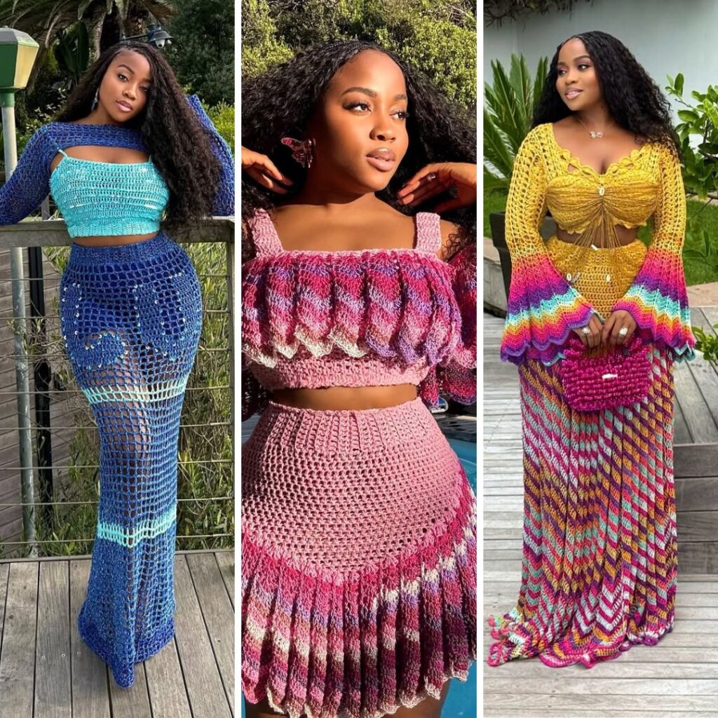 Veekee James Wore Three Different Crochet Looks in Cape Town and It Was a Vibe
