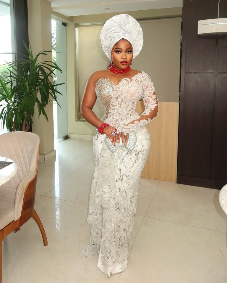 Veekee James Is Serving White Lace Perfection & We’re Taking Notes for Our Next Owambe