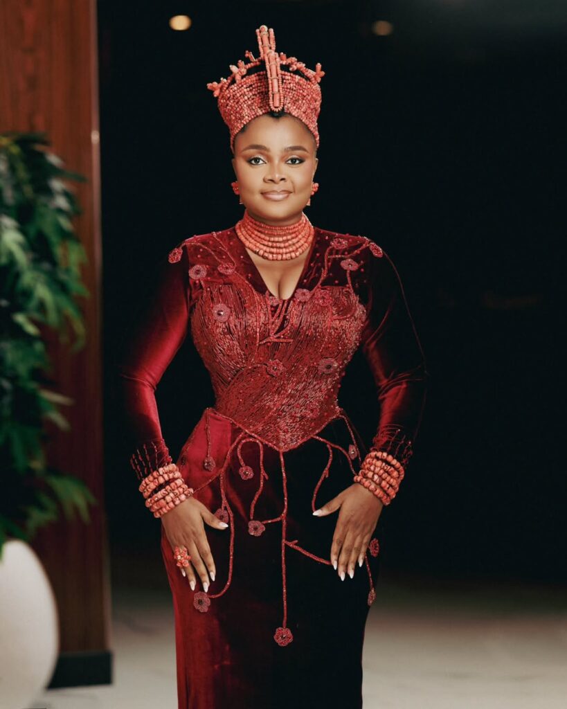 Bimbo Ademoye’s Look for “The Benefactor” Premiere Was a Beautiful Nod to Her Edo Heritage