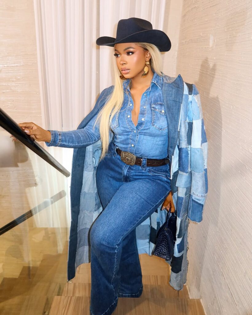 Liquorose Masters the Modern Cowgirl Look in Luxe Patchwork Denim